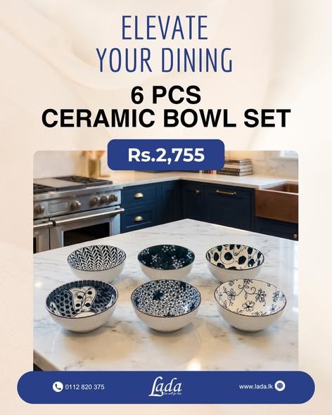 6-Piece Ceramic Bowl Set