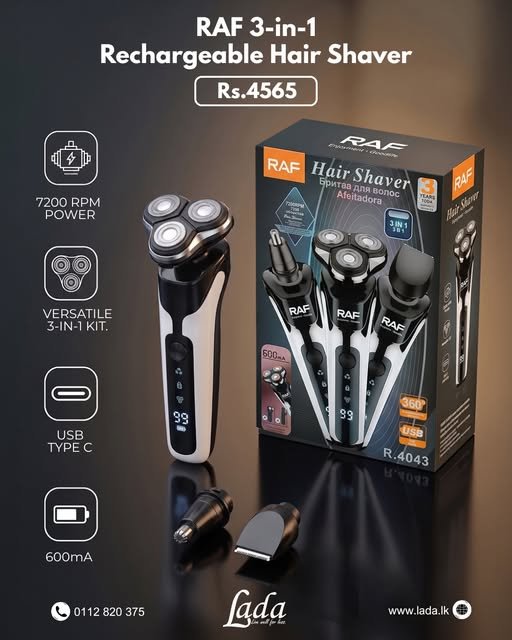 RAF 3-in-1 Rechargeable Hair Shaver