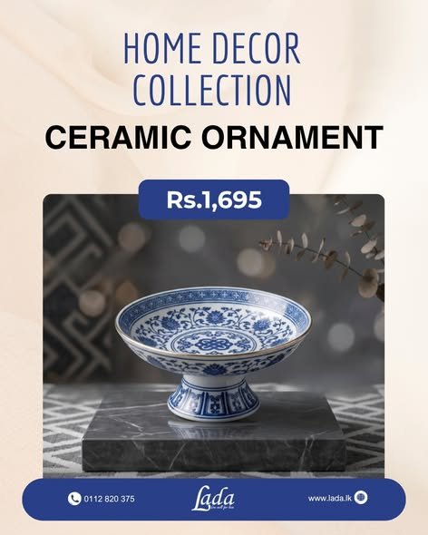 Classic Blue & White Pedestal Bowl