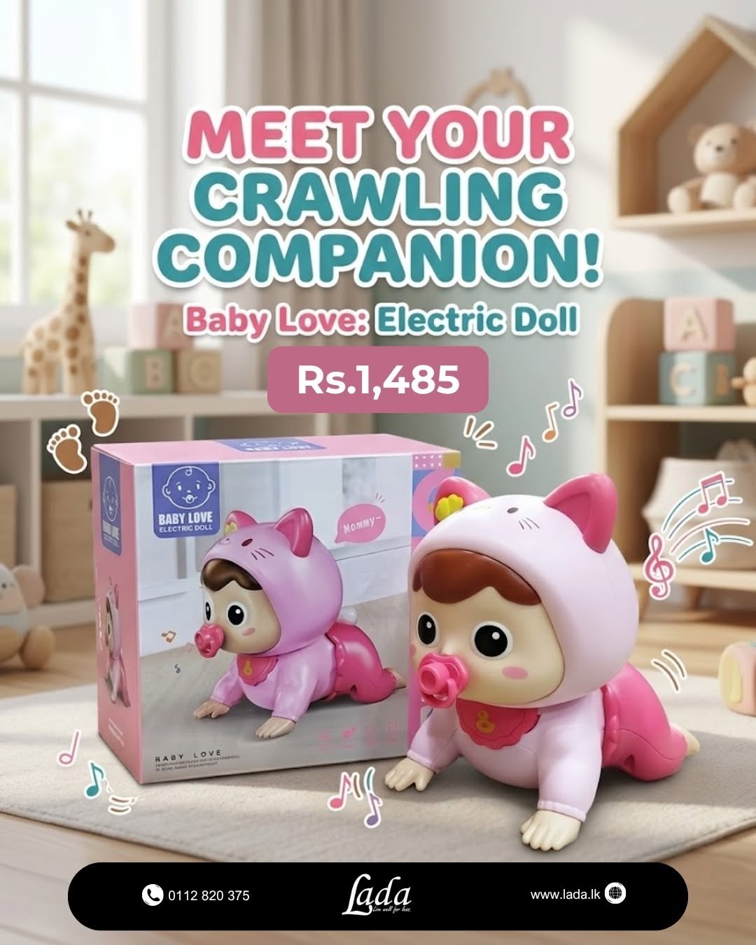 Baby Love Electric Crawling Doll