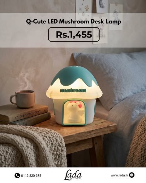 Q-Cute LED Mushroom Desk Lamp — Yellow Companion