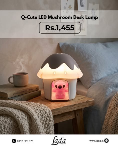 Q-Cute LED Mushroom Desk Lamp — Pink Companion