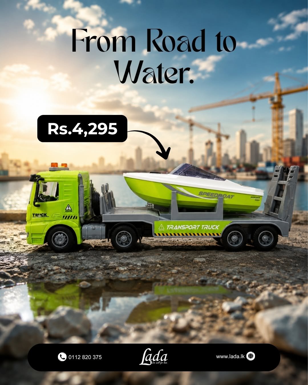 Toy Transport Truck with Speedboat