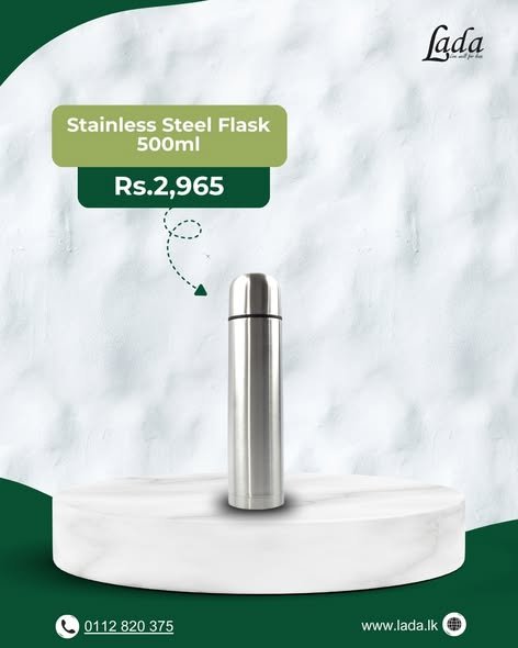 Stainless Steel Flask 500ml — Silver