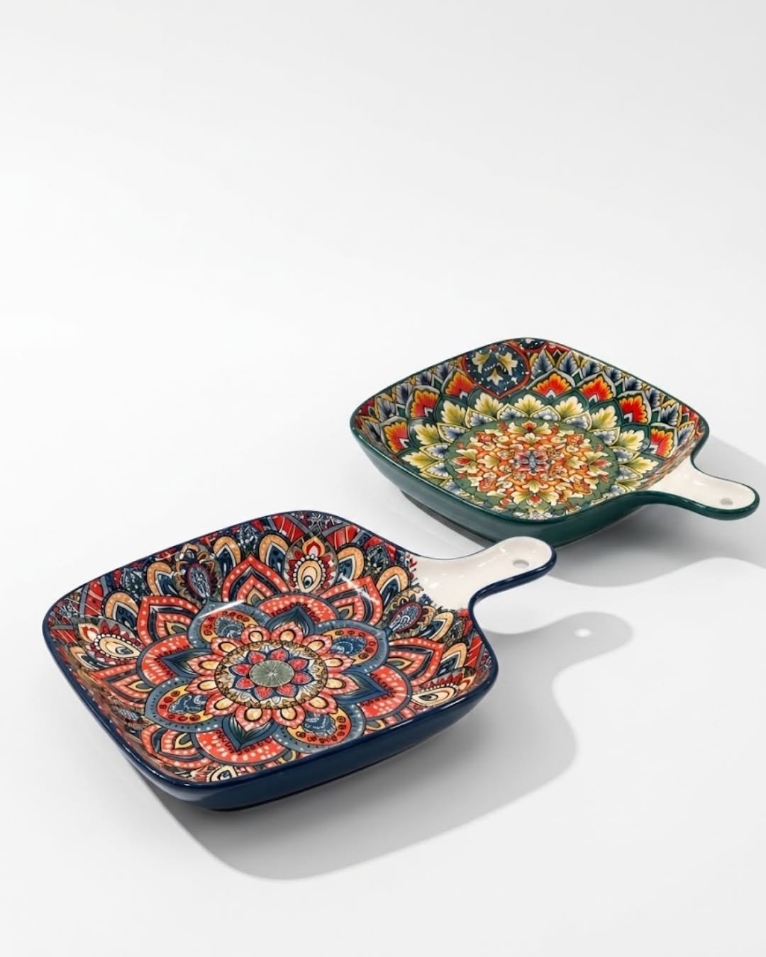 Mandala Ceramic Oval Serving Boat with Handles — Facebook product photo