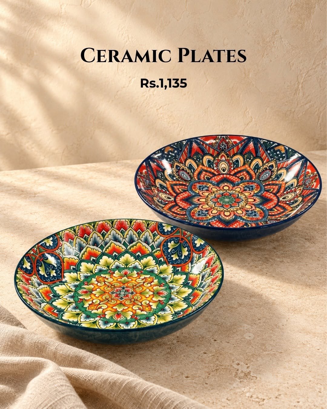 Mandala Ceramic Deep Bowl / Soup Plate — Facebook product photo