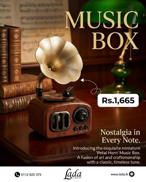 Petal Horn Gramophone Music Box
