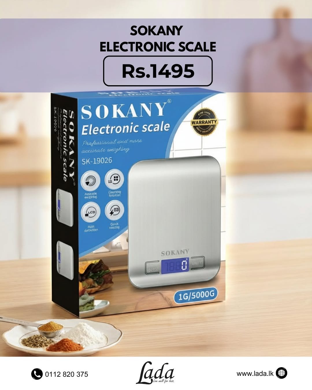SOKANY Stainless Steel Electronic Scale