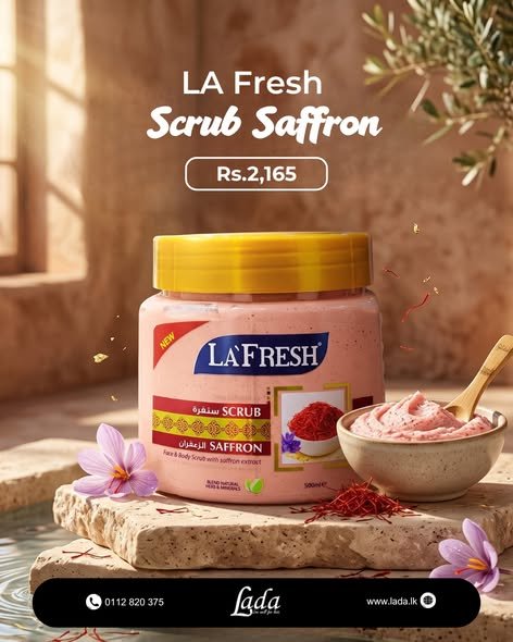 LA Fresh Saffron Face & Body Scrub 500ml