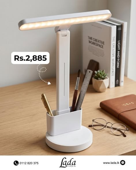 LED Reading Lamp with Organizer — Rounded Base