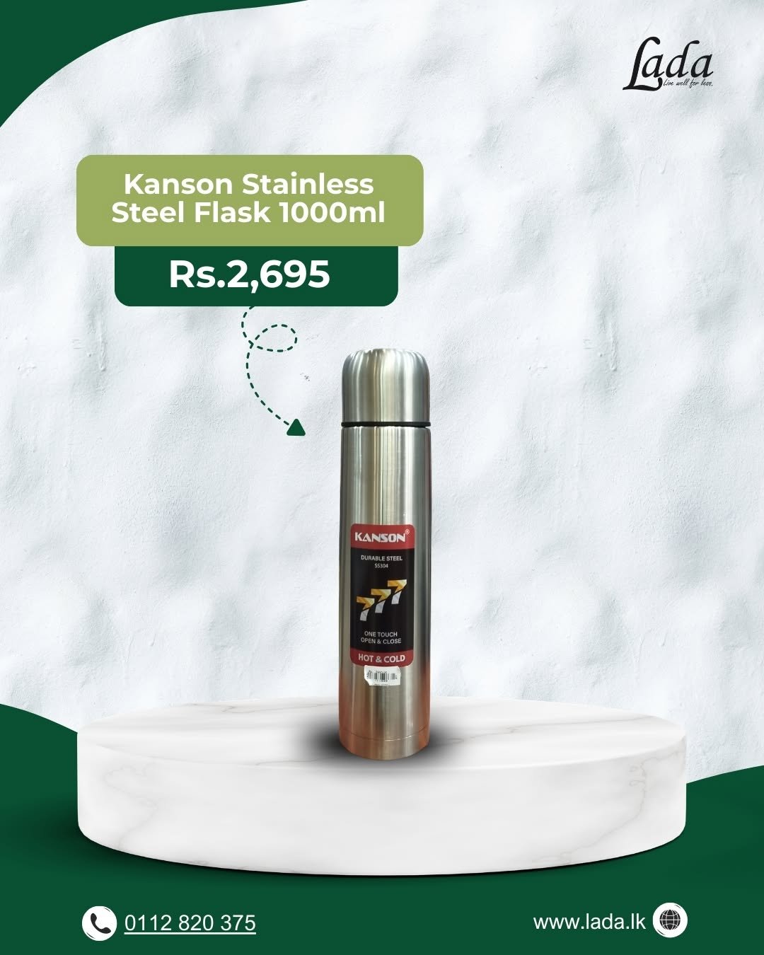 Kanson Stainless Steel Flask 1000ml