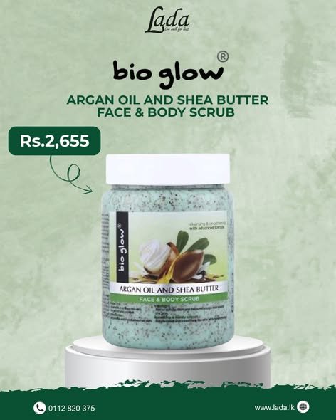 Bio Glow Argan Oil & Shea Butter Face & Body Scrub