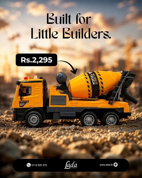 Yellow Cement Mixer Toy Truck