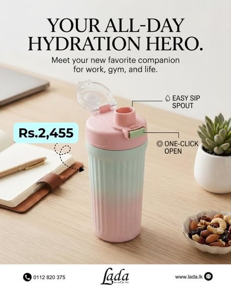 All-Day Hydration Hero — Pink & Green