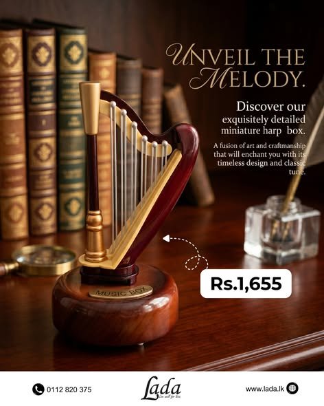 Miniature Harp Music Box