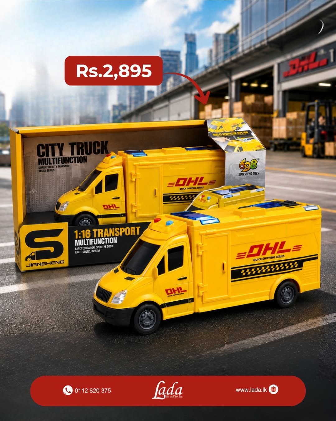 Jian Sheng DHL City Truck 1:16