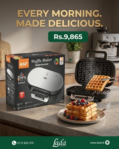 RAF Classic Waffle Maker — Silver