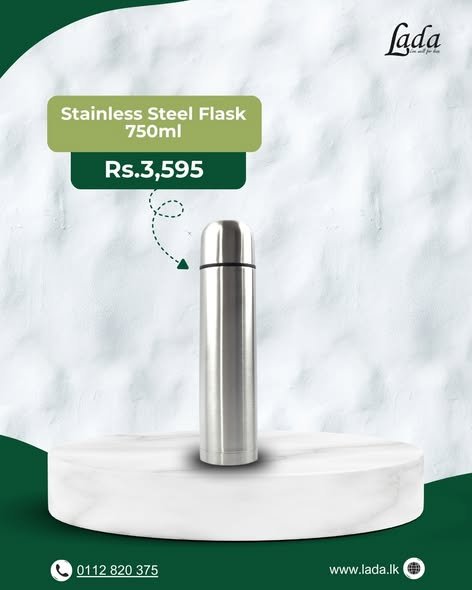 Stainless Steel Flask 750ml — Silver