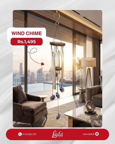 Evil Eye & Silver Tube Wind Chime