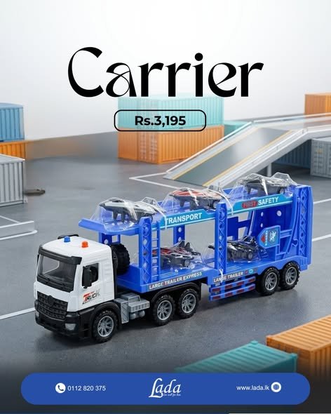 Toy Carrier Truck — Blue with Mini Jets & Vehicles
