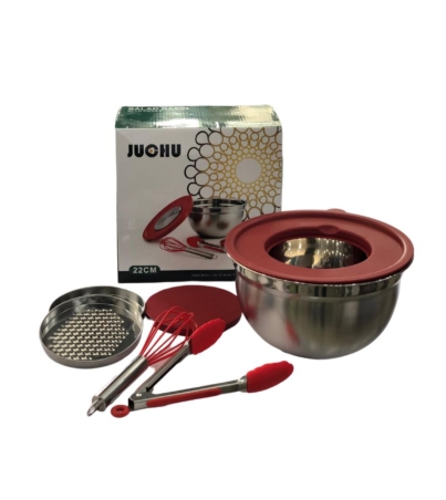 JUCHU Stainless Salad Bowl Set 22Cm