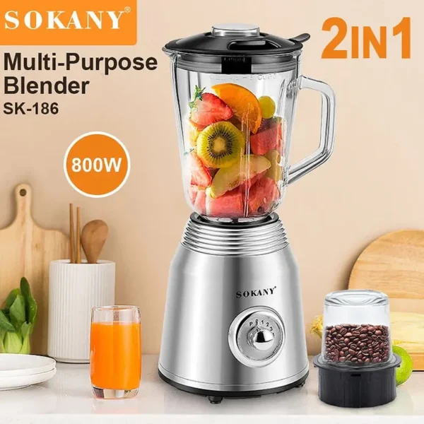 SOKANY SK-186 Multi-Purpose Blender 1.5L 800W